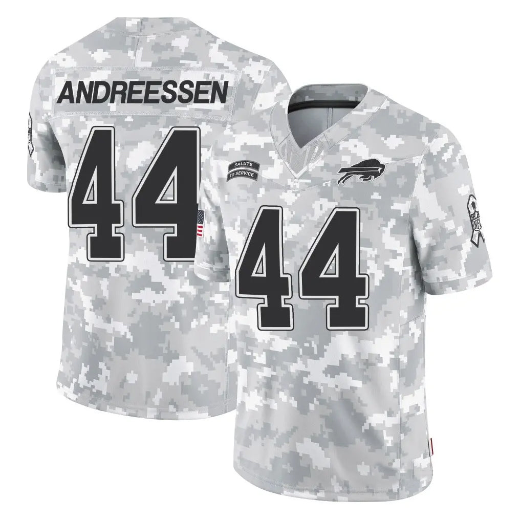 B.Bills #44 Joe Andreessen Player Arctic Camo Salute to Service Limited Gdoa Stitched Jerseys