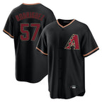 A.Diamondbacks #57 Eduardo Rodriguez Player Black Limited Home Gdoa Stitched Jerseys