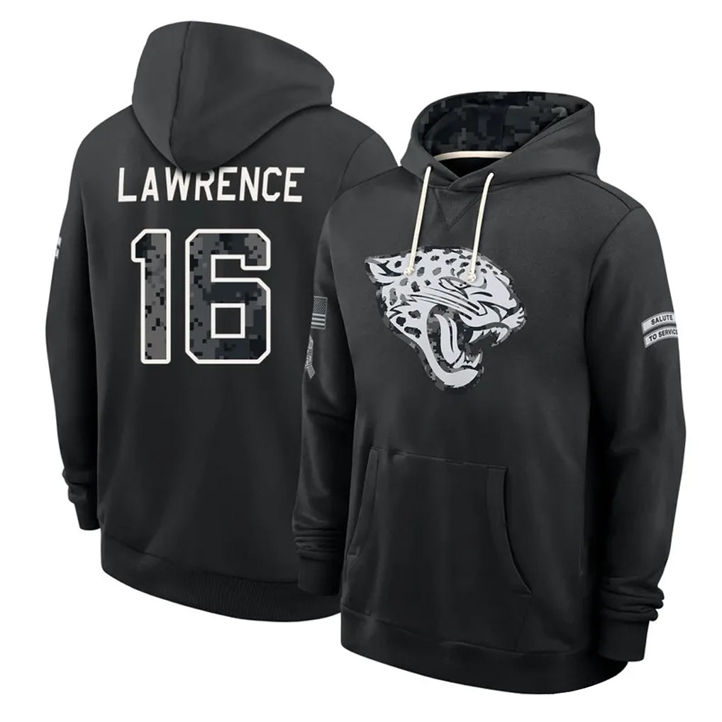J.Jaguars #16 Trevor Lawrence Player 2026 Black Logo Pullover Hoodies Limited Game Gdoa Stitched Jerseys