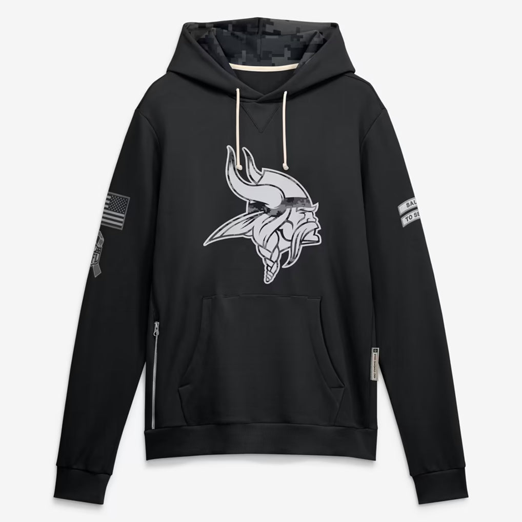 MN.Vikings 2026 Black Logo Pullover Hoodies Limited Game Gdoa Stitched Jerseys