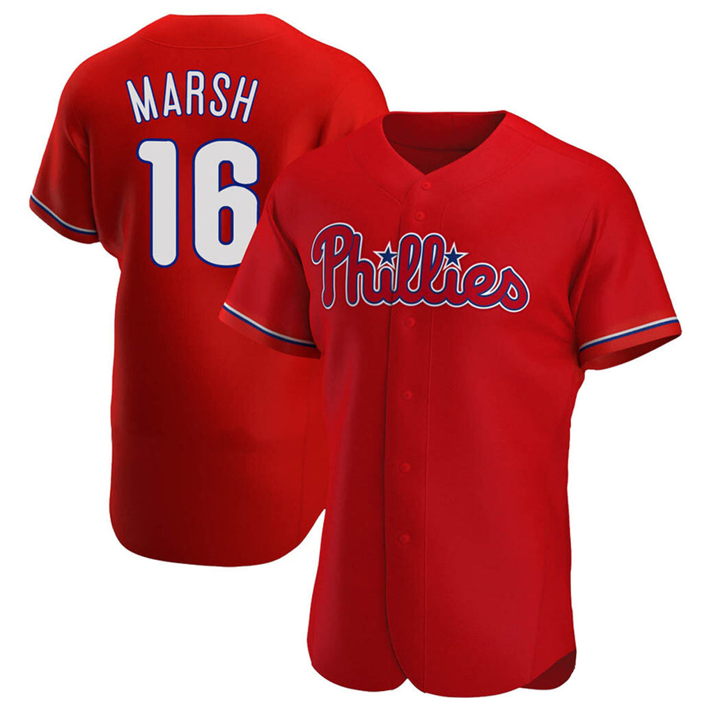 P.Phillies #16 Brandon Marsh Player Red Home Limited Elite Fdoa Stitched Jerseys