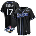 LA.Dodgers #17 Shohei Ohtani Player Black Carbon Limited Home Fdoa Stitched Jerseys