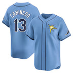 T.Bay Rays #13 Junior Caminero Player Light Blue Home Limited Fdoa Stitched Jerseys