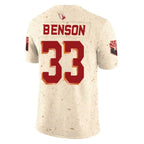 A.Cardinals #33 Trey Benson Player Cream Rivalries Collection Vapor Limited Home Game Gdoa Stitched Jerseys
