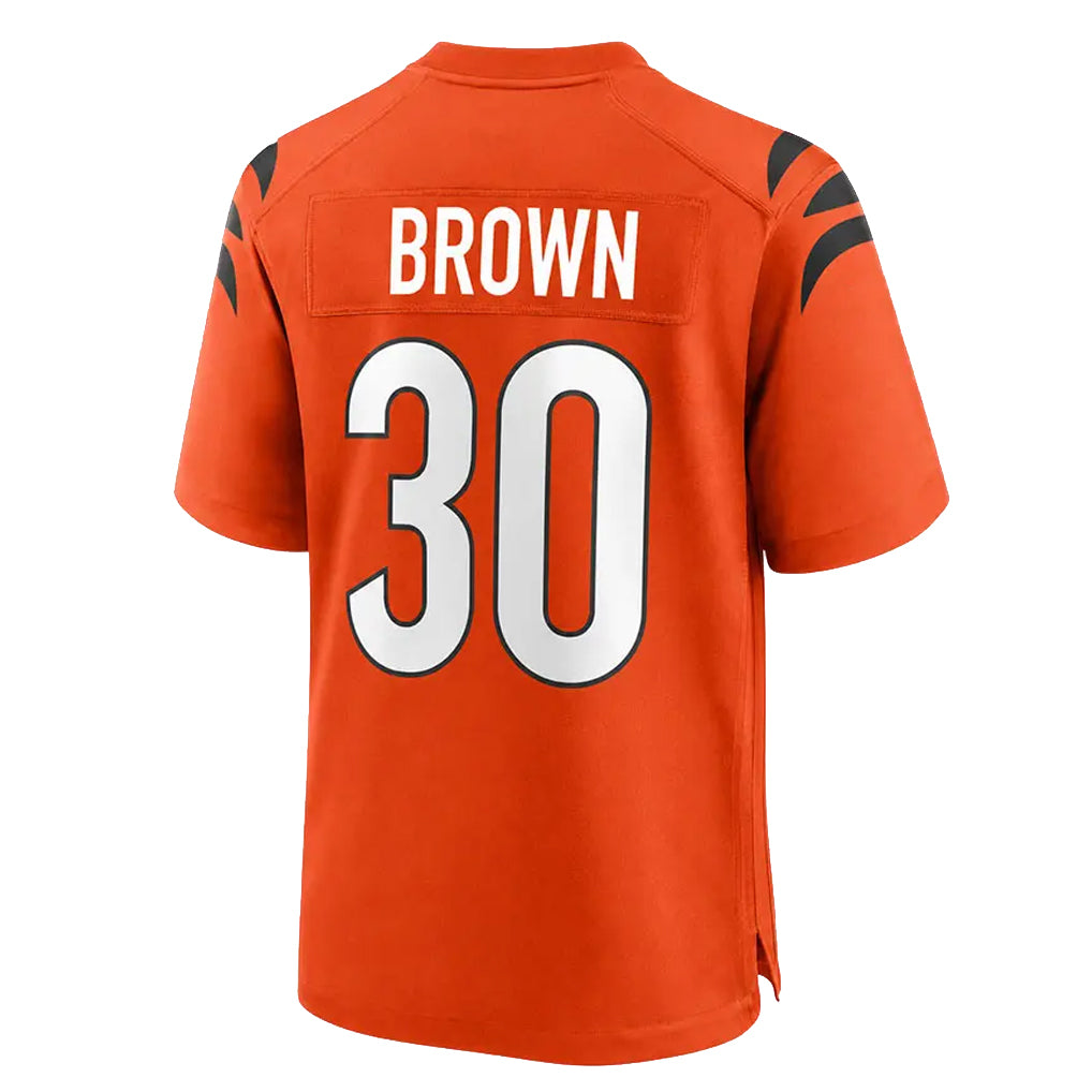 C.Bengals #30 Chase Brown Player Orange Home Game Gdoa Stitched Jerseys