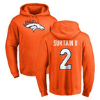 D.Broncos #2 Pat Surtain II Player Orange Pullover Hoodie Limited Gdoa Stitched Jerseys
