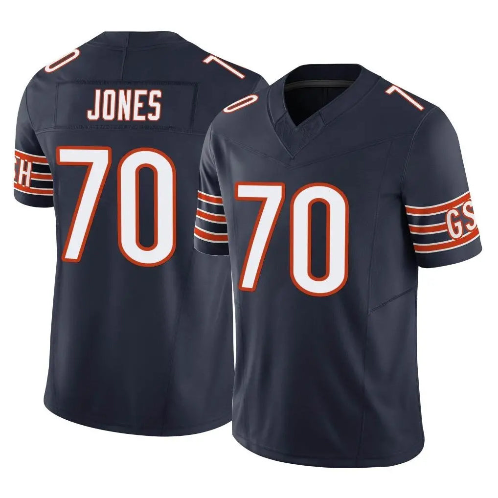C.Bears #70 Braxton Jones Player Navy Vapor F.U.S.E. Limited Home Game Gdoa Stitched Jerseys