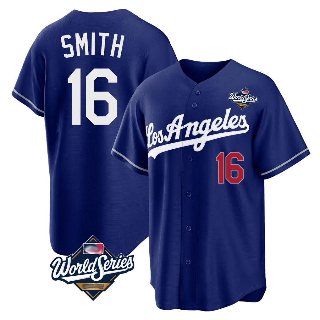 LA.Dodgers #16 Will Smith Player Royal World Series Game Home Fdoa Stitched Jerseys
