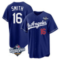 LA.Dodgers #16 Will Smith Player Royal World Series Game Home Fdoa Stitched Jerseys