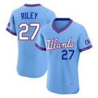 A.Braves #27 Austin Riley Player Powder Blue 2026 City Connect T-shirt Limited Elite Home Game Gdoa Stitched Jerseys