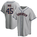 H.Astros #45 Tatsuya Imai Player Gray Home Game Gdoa Stitched Jerseys