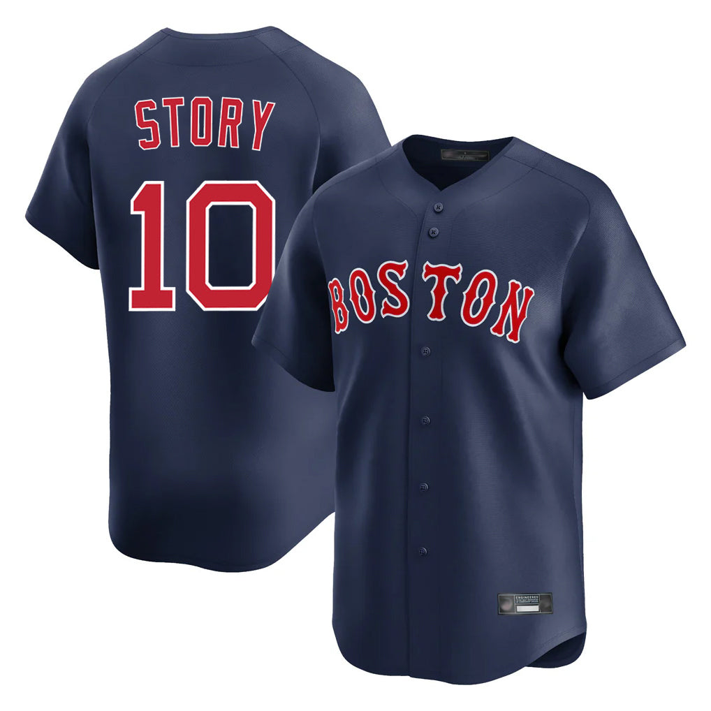 B.Red Sox #10 Trevor Story Player Navy Limited Home Game Gdoa Stitched Jerseys