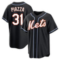 NY.Mets #31 Mike Piazza Player Black Fashion Out Game Fdoa Stitched Jerseys