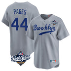 LA.Dodgers #44 Andy Pages Player Gray World Series Game Limited Home Fdoa Stitched Jerseys