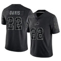 B.Bills #22 Ray Davis Player Black RFLCTV Limited Gdoa Stitched Jerseys