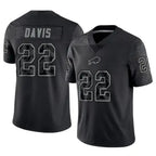 B.Bills #22 Ray Davis Player Black RFLCTV Limited Gdoa Stitched Jerseys