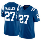 IN.Colts #27 Justin Walley Player Royal Limited Vapor F.U.S.E. Home Game Gdoa Stitched Jerseys