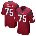 H.Texans #75 Wyatt Teller Player Red Home Game Gdoa Stitched Jerseys