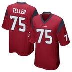 H.Texans #75 Wyatt Teller Player Red Home Game Gdoa Stitched Jerseys