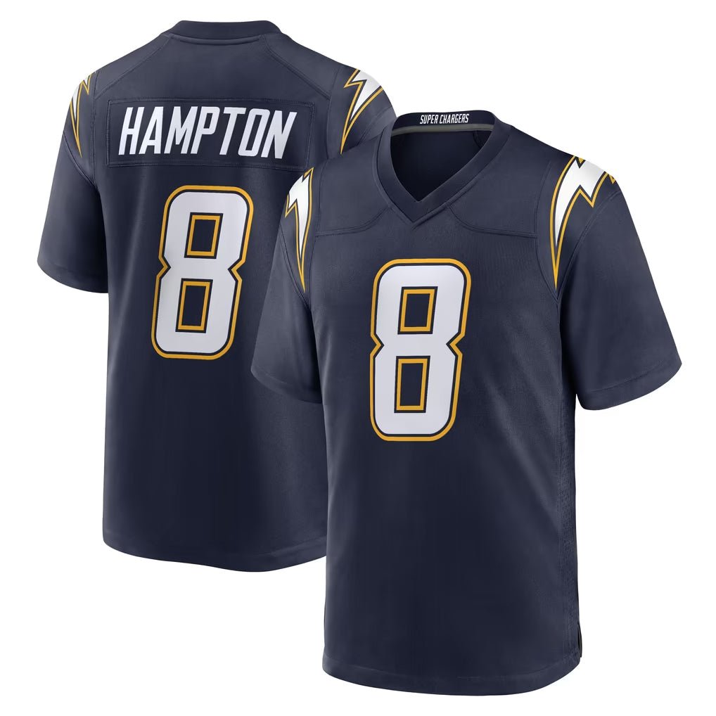 LA.Chargers #8 Omarion Hampton Player Navy Alternate Home Game Gdoa Stitched Jerseys