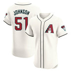 A.Diamondbacks #51 Randy Johnson Player Cream Limited Elite Home Game Gdoa Stitched Jerseys