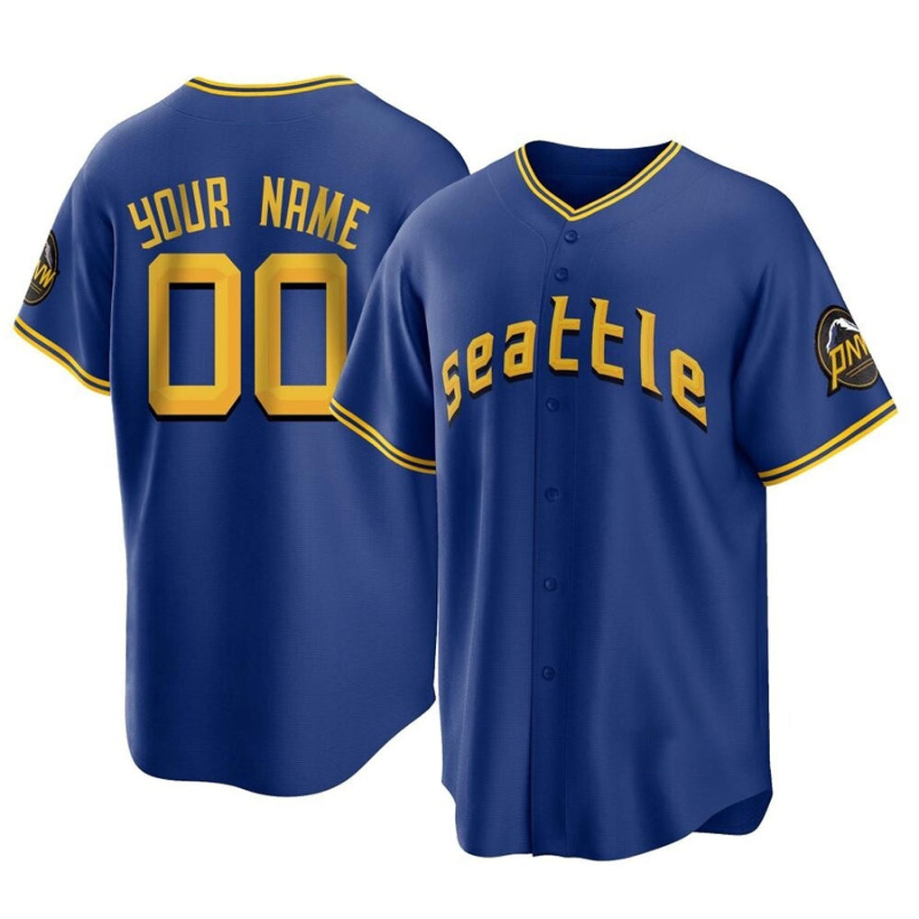Custom S.Mariners Royal City Connect Home Game Any Name & Number Gdoa Stitched Jerseys