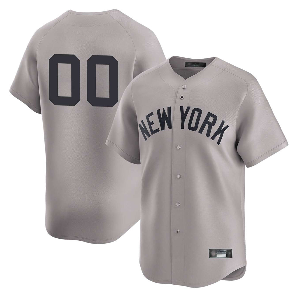 Custom NY.Yankees Gray Limited Home Any Name & Number Gdoa Stitched Jerseys