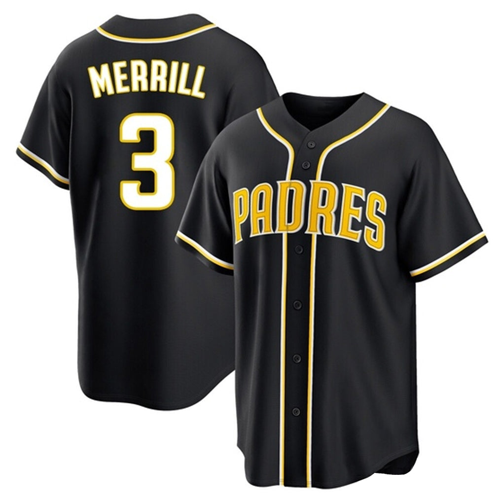 S.Diego Padres #3 Jackson Merrill Player Black 2026 Fashion Home Fdoa Stitched Jerseys