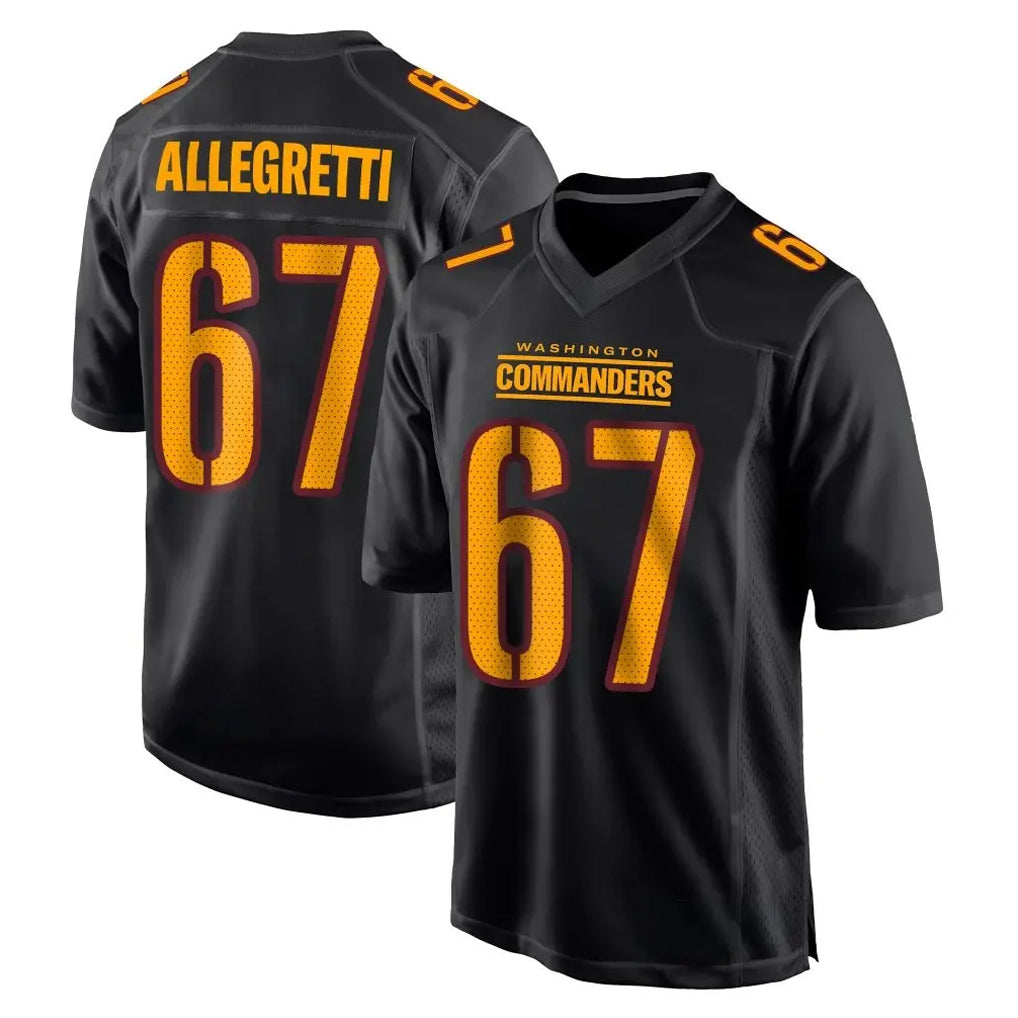 W.Commanders #67 Nick Allegretti Player Black Carbon Fashion Home Game Gdoa Stitched Jerseys