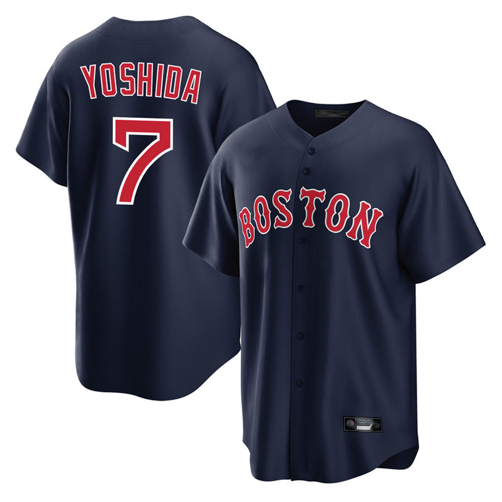 B.Red Sox #7 Masataka Yoshida Player Navy Home Game Gdoa Stitched Jerseys