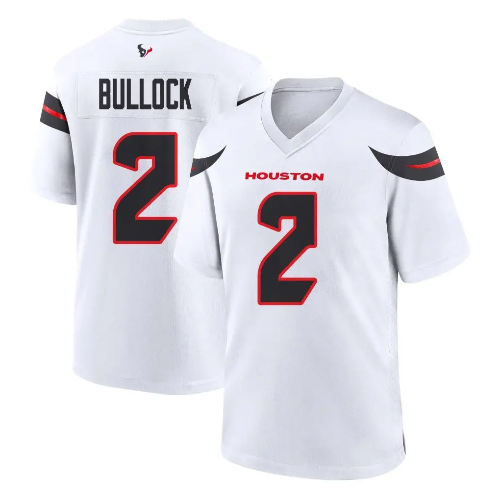 H.Texans #2 Calen Bullock Player White Home Game Gdoa Stitched Jerseys