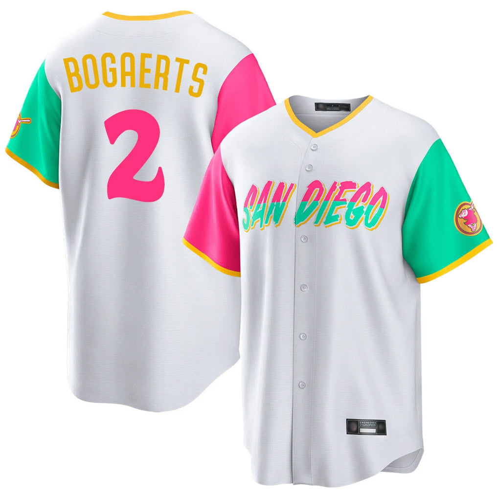 S.Diego Padres #2 Xander Bogaerts Player White City Connect Home Game Fdoa Stitched Jerseys