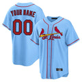 Custom St. Louis Cardinals Light Blue  Home Game Any Name & Number Gdoa Stitched Jerseys