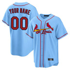 Custom St. Louis Cardinals Light Blue  Home Game Any Name & Number Gdoa Stitched Jerseys