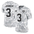 LV.Raiders #3 Taron Johnson Player Arctic Camo Salute To Service Limited Game Stitched Jerseys