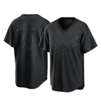 Athletics #9 Reggie Jackson Player Black Pitch Fashion T-shirt Home Game Gdoa Stitched Jerseys