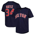 B.Red Sox #34 David Ortiz Player Navy Mitchell & Ness Cooperstown Collection Mesh Home Gdoa Stitched Jerseys
