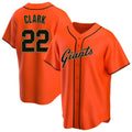 SF.Giants #22 Will Clark Player Orange Home Game Fdoa Stitched Jerseys