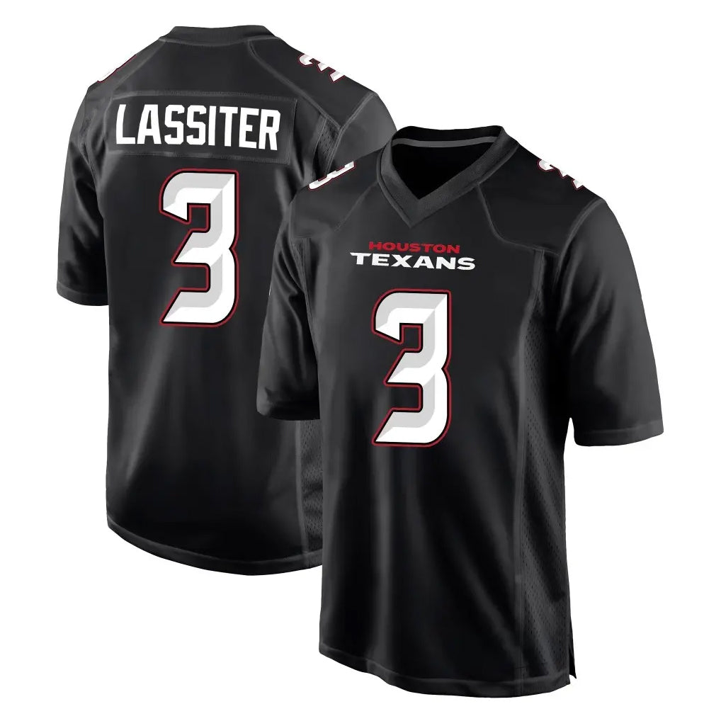 H.Texans #3 Kamari Lassiter Player Carbon Black Fashion Home Game Gdoa Stitched Jerseys
