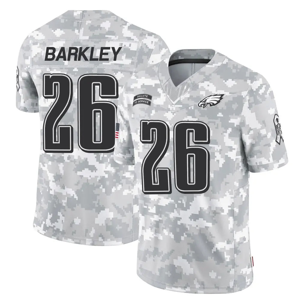 P.Eagles #26 Saquon Barkley Player Arctic Camo Salute to Service Limited Game Gdoa Stitched Jerseys