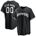 Custom M.Brewers Black Game Home Any Name & Number Gdoa Stitched Jerseys