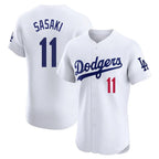 LA.Dodgers #11 Roki Sasaki Player White Limited Elite Home Fdoa Stitched Jerseys