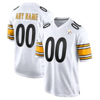 Custom P.Steelers White Home Game Any Name & Numbers Gdoa Stitched Jerseys
