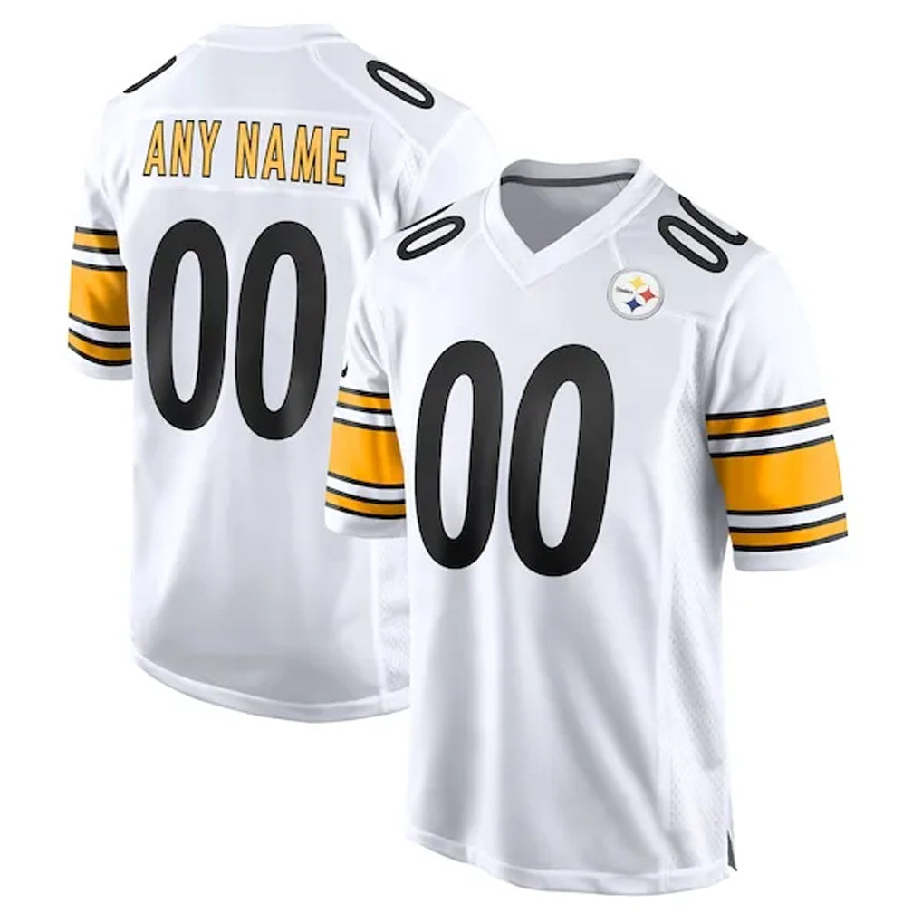 Custom P.Steelers White Home Game Any Name & Numbers Gdoa Stitched Jerseys