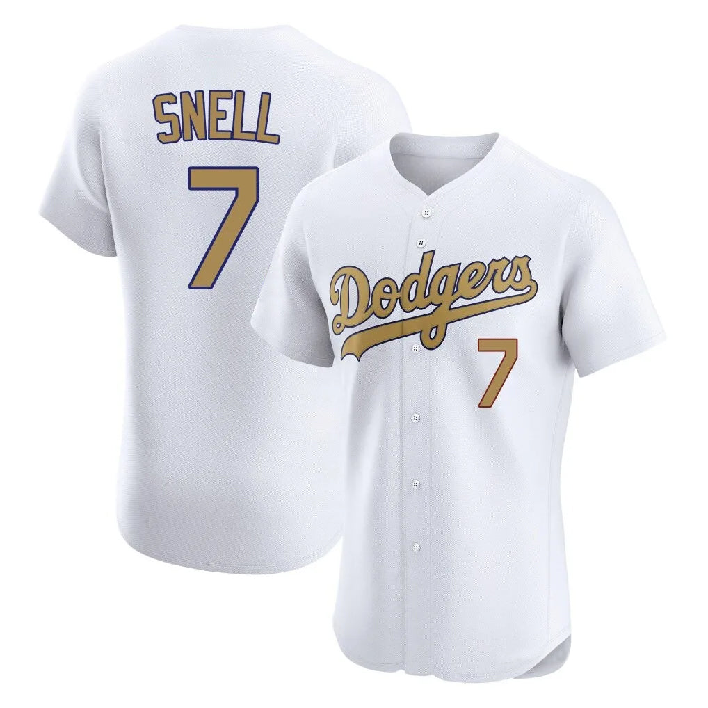 LA.Dodgers #7 Blake Snell Player Gold Limited Elite Home Fdoa Stitched Jerseys