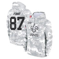 NO.Saints #87 Noah Fant Player Arctic Camo Salute to Service Pullover Hoodies Limited Game Gdoa Stitched Jerseys
