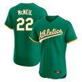 Athletics #22 Jeff McNeil Player Kelly Green Limited Elite Home Game Gdoa Stitched Jerseys