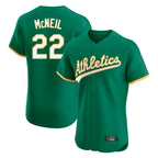 Athletics #22 Jeff McNeil Player Kelly Green Limited Elite Home Game Gdoa Stitched Jerseys