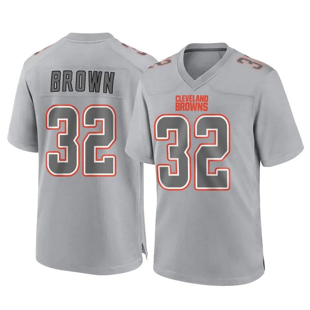 C.Browns #32 Jim Brown Player Gray Atmosphere Fashion Game Gdoa Stitched Jerseys
