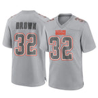 C.Browns #32 Jim Brown Player Gray Atmosphere Fashion Game Gdoa Stitched Jerseys